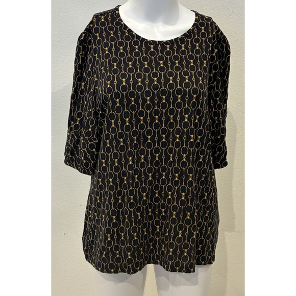 Lauren Ralph Lauren Tops - Lauren Ralph Lauren Black Label Equestrian Top XL Black Horse Bit Old Money Prep